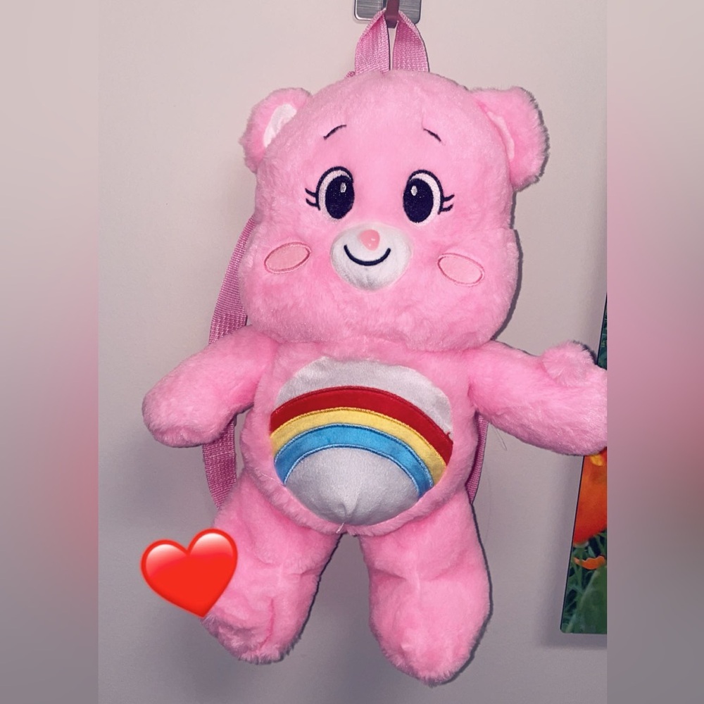 Pink Care Bears Plush Backpack - Kids Toy